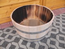 50 Liter neue Kastanienholzfass Fasshälfte mit D.52cm, Höhe 40cm