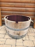 115L Weinfass Eichenfasshälfte mit Seilgriffen mit D.70cm,H.47cm Blumenkübel Pflanzkübel