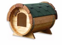 Barrel - Hundehütte Fass fertig montiert Hundehaus Hundeschlafplatz Tierhaus Hundekota