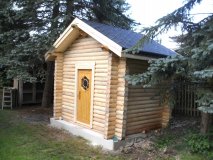 Rundbohlen Sauna RBS35x30 massive Gartensauna 3,5x3m Saunahaus Holzhaus Holzsauna massiv