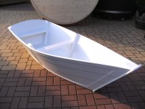 NORDIKA-23 weißes Holzboot Designboot als Garten-Dekoration