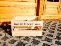 Fabrik neue Weinkiste vom Außen ungeschliffen sehr rustikal Maße: L 45 cm, B 30 cm, H 24cm