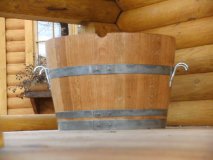 GBKE95 Pflanzkübel aus Eichenholz mit D. 95cm, H.54cm, winterfest Blumenkübel Bluemenfass Palmenkübel Baumkübel