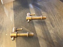 Messingauslaufhahn-klein für Holzfass mit 10-11mm Hahnloch mit konischem Gewinde Messing gebürstet