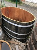 1600 Liter Eichenfasshälfte Durchmesser 180x120cm und Höhe 117cm.