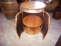 Mini Fassbar - E50 aus neuem 50 Liter Eichenfass Weinfass Holzfass Schnapsfass Whiskyfass Fasstisch Nachttisch Bettkonsole Beistelltisch