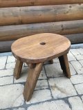 Sitzhocker - Vesko Höhe 25cm, Sitzfläche oval 35x25cm aus massivem Eichenfass - Fassdauben - und Fassboden - Holz