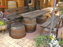 Eichenfass - FASSBANK - BIERGARTEN mit 2m Länge