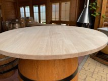 TP-ELH-LL-D100x3-4 - Tischplatte mit D. 100cm und ca. 3-/4-cm Stärke aus massivem Eichenholz