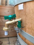 3/4-Zoll Messing-Auslaufhahn mit 2 x Auslauf davon 1 x absperrbar für Fass-Regentonne