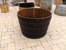250 Liter Regentonne - Blumenkübel Miniteich aus original burbon Whiskyfass D.92cm, H.66cm