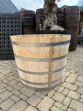 BKK100 ca. 500 Liter Blumenkübel aus neuem Kastanienholz Olivenbaum Fass Saunatauchbecken Pflanzfass Holzfass Kastanienfass Pflanzkübel