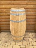 100 Liter Weinfass Regentonne mit Deckel und Griff aus neuem Zigarren Kastanienholzfass H.107cm, D.45cm Fass Holzfass Regenfass Wasserfass
