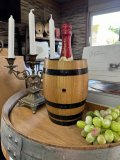 Fass - Weinkühler aus 3L Eichenholzfass - Abschnitt innen gewachst für Weißwein, Rosé und Sekt
