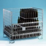 P880-ALTO GITTERBOX FÜR 787 liegende / 667 stehende WEINFLASCHEN 126,5X92XH.114cm aus Feuerverzinktem Stahl stapelbar