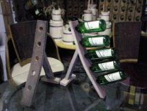 5-er Weinstock, originales Weinregal aus Weinfassdaube für 5 Fl.