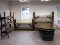 120-er MOSEL-Champagner Weinregal - für 120 Flaschen, Eichenfass