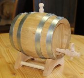 1 Liter Eichenfass innen roh, außen lackiert und geschmackgebend Böttcherware Schnapsfass Weinfass Whyskifass Holzfass