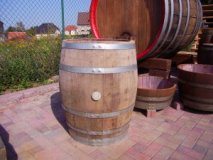 220 Liter Regentonne aus gebrauchtem Barrique Eichenfass Holzfass Miniteich Wasserfass