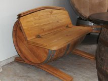 Fasssitzbank - Silvaner aus massivem gebrauchten Eichenholzfass