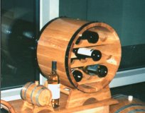 Weinregal RUNDFASS für 10 Flaschen aus massivem Eichenholz