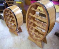 Weinregal OVALFASS für 18 Flaschen aus massivem Eichenholz