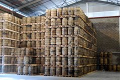 190 Liter rundes Bourbon Whisky gebrauchtes Eichenfass Höhe 90cm D.65cm