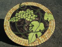 Mosaik-Tischplatte - Fasstisch DELUX mit D.80cm, Höhe 100cm