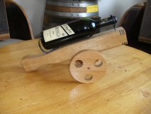 Flaschenkanone Weinregal aus Eiche massiv für 1 Flasche