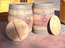 400 Liter Weinfass Regentonne aus gebrauchtem Eichenfass inkl. Deckel Holzfass Wasserfass Fassregentonne