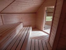 SKF165V1 16,5 m2 Saunakota mit Vorraum, Fichte für ca. 9 Personen