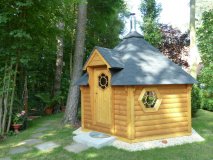 SKF092V1 9,2 m2 Saunakota mit Vorraum, Fichte für ca. 6 Personen