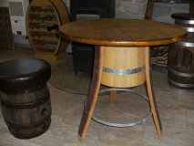 Fasstisch RUSTIKA-K H. 72cm mit 80cm runder Tischplatte, Weinfas