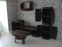 Fass - Schrankwand aus gebr. Whisky - Eichenholzfässern