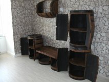 Fass - Schrankwand aus gebr. Whisky - Eichenholzfässern