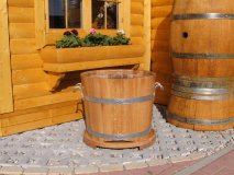 BKEU58 Blumnekübeluntersetzer EICHENHOLZ für Blumenkübel D.-58cm