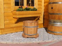 BKEU42 Blumnekübeluntersetzer EICHENHOLZ für Blumenkübel D.-42cm