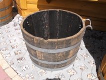 GBKW65 95L Regenntonne Blumenkübel aus Whiskyfass D.63/65cm,H.45cm