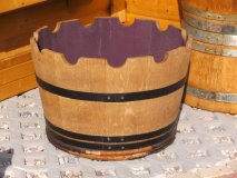 KRONE105L Pflanzenkübel Fasskübel Miniteich Eichenfasshälfte