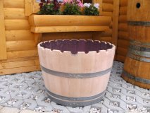 KRANZ110L Pflanzenkübel Fasskübel Miniteich Eichenfasshälfte