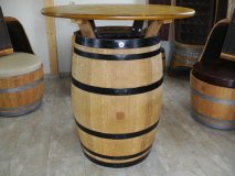 Fasstisch - BORDEAUX - DELUXE Tischplatte. D.100cm, H.110-115cm Fass Weinfass Eichenfass Stehtisch Bistrotisch Stehtisch Biergartentisch