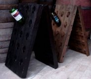 30er Champagner Rüttelbrett, Rüttelpult, als Dreieck, Weinregal