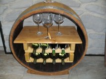 Bacchus-Buvette-M Weinregal aus massivem Eichenholzfass