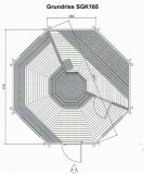 SKF165V2 16,5 m2 Sauna-/ Grillkota Kombi mit Vorraum, Fichte für ca. 9 Personen