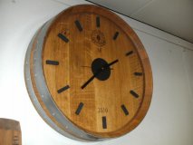 225L Fassfront - Uhr D.56cm und 14cm Tiefe aus gebrauchtem Eichenfas