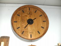 225L Fassfront - Uhr D.56cm und 14cm Tiefe aus gebrauchtem Eichenfas