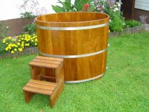 AL738 Saunatauchbecken oval 115x75cm und H.100cm Kamabalaholz